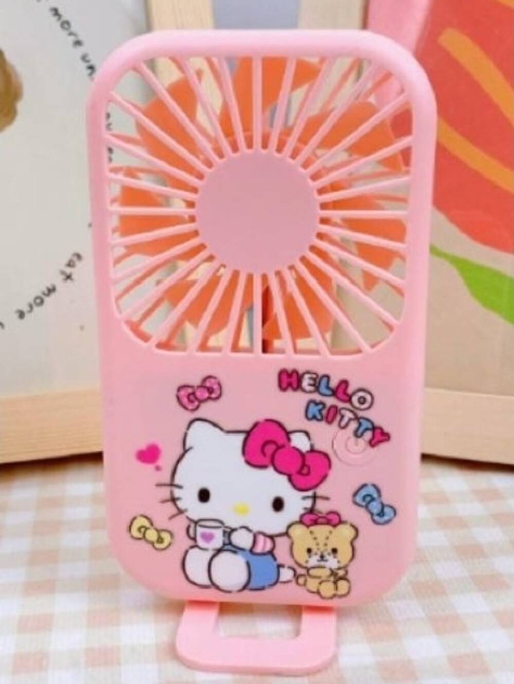 Hello Kitty Pink Portable Handheld Fan with Cute Character Artwork